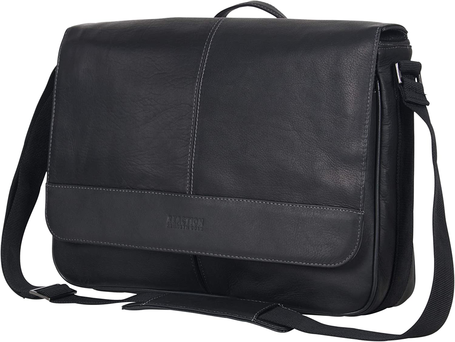 Kenneth Cole REACTION Risky Business Messenger Full-Grain Colombian Leather Crossbody Laptop Case & Tablet Day Bag - Image 4
